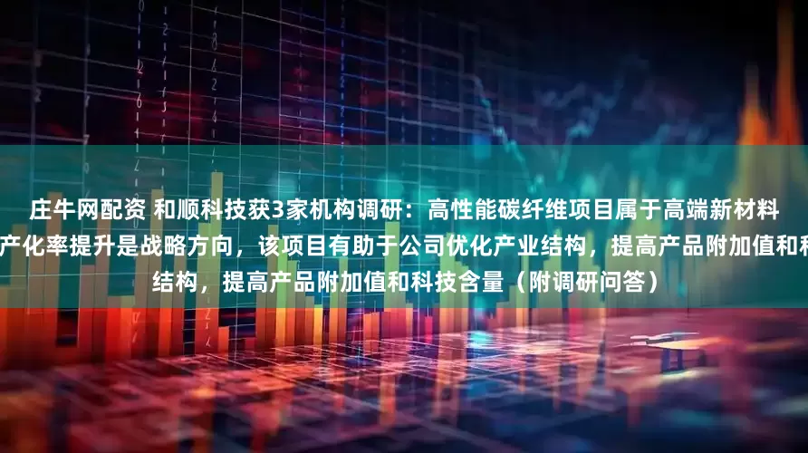 庄牛网配资 和顺科技获3家机构调研：高性能碳纤维项目属于高端新材料产业，技术壁垒高，国产化率提升是战略方向，该项目有助于公司优化产业结构，提高产品附加值和科技含量（附调研问答）