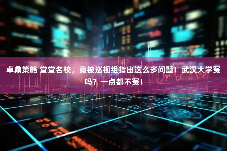 卓鼎策略 堂堂名校，竟被巡视组指出这么多问题！武汉大学冤吗？一点都不冤！